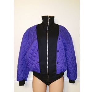 Authentic Original Vintage Style Purple Quilted Bomber Jacket